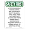 Signmission OSHA SAFETY FIRST Sign, Attention Drivers Following, 24in X 18in Aluminum, 18" W, 24" L, Portrait OS-SF-A-1824-V-11032 - alternate 1